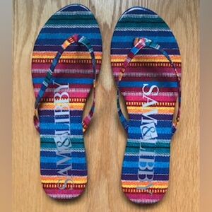 Sam & Libby Multicolored Striped Sandals (Size 9)